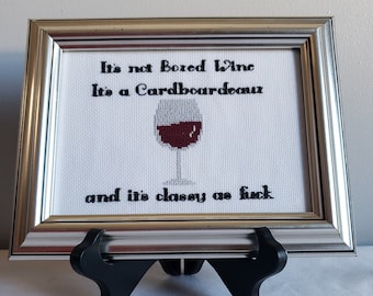 Boxed Wine Cross Stitch Pattern - PDF