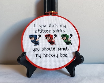 Hockey Bag Cross Stitch Pattern - PDF