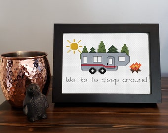 Sleep Around 5th Wheel Cross Stitch Pattern - PDF