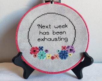 Exhausting Cross Stitch Pattern - PDF