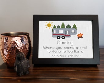 Homeless 5th Wheel Cross Stitch Pattern - PDF