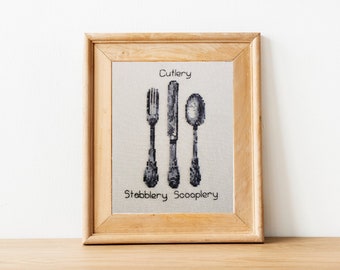 Cutlery Cross Stitch Pattern - PDF