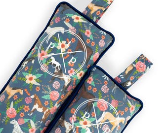 Floral Horse (Navy) - Boot Stuffer | Boot Tree, Fabric Boot Tree, Equestrian Boot Tree, Equestrian Tall Boot Stand, Horse Boot Tree