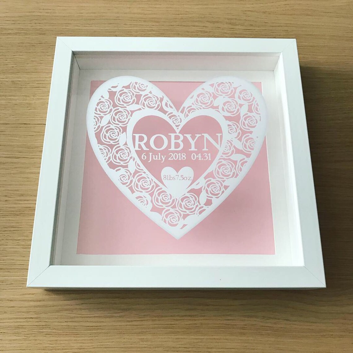 New Baby Announcement Shadow Box Frame Etsy
