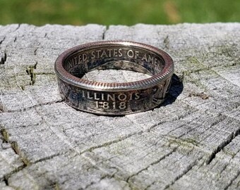 OKLAHOMA   SILVER PROOF  US STATE QUARTER HANDMADE COIN RING  SIZE 4-12 