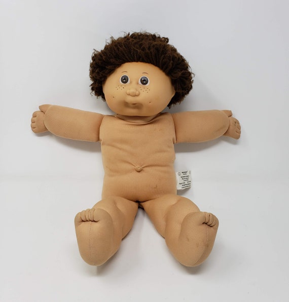 cabbage patch doll brown curly hair