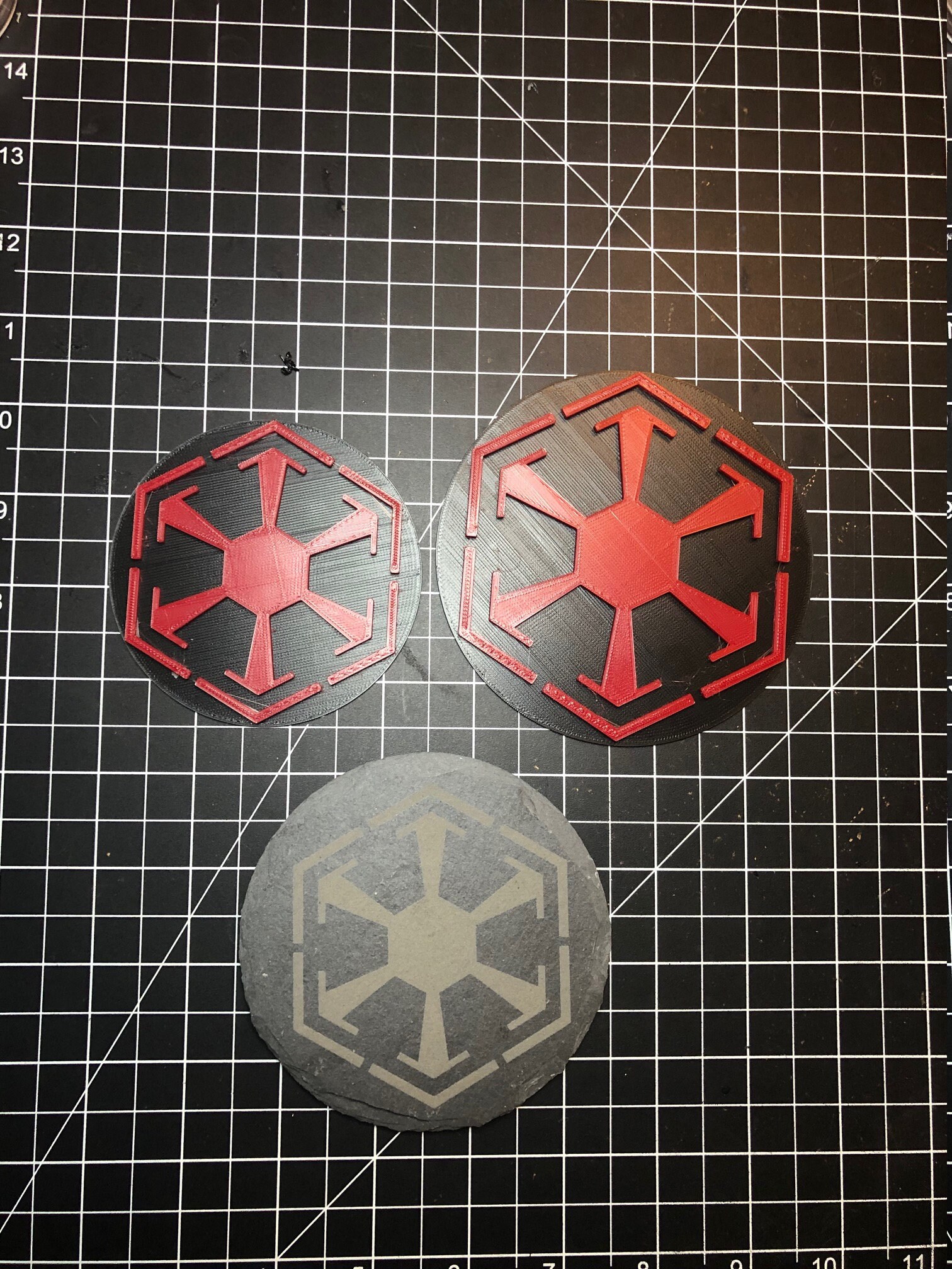 Star Wars Inspired Sith Coasters Set of 6 With Holder choose your size