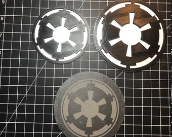 Star Wars Inspired Imperial Coasters Set of 6 With Holder choose your size