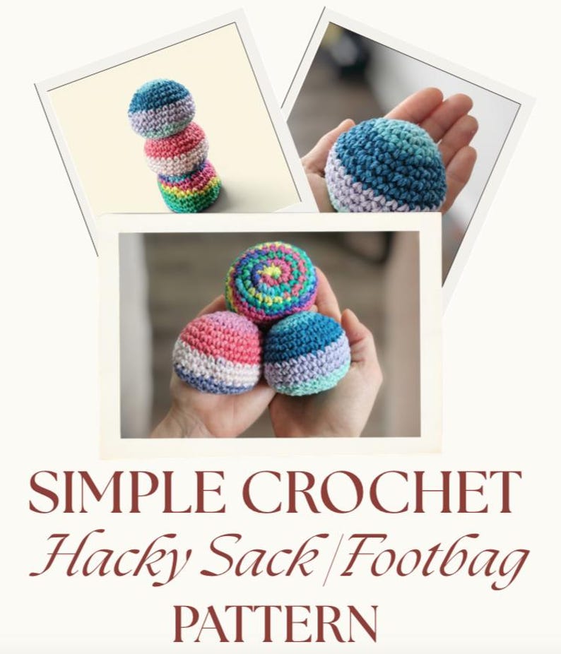 Beginner Crochet Viral Hacky Sack Pattern PDF | Easy Footbag Crochet ...