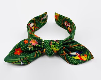 Tiki Room Bowband Tiki Birds Knotted Headband Tiki Room Tie Knot Headband