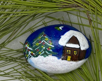 Hand painted rock with magnet