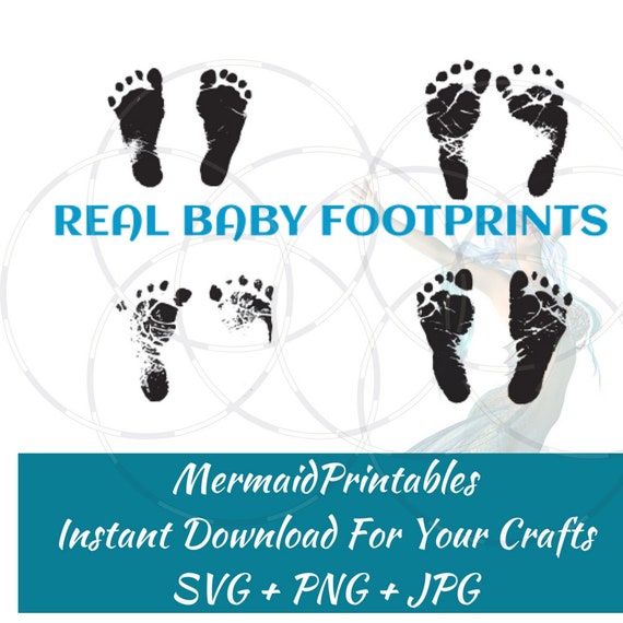 Sale Instant Digital Download Real Baby Footprints Png Etsy