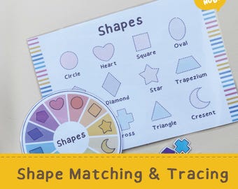 Afdrukbare vormaanpassing en -tracing | Voorschoolse meetkunde-activiteit