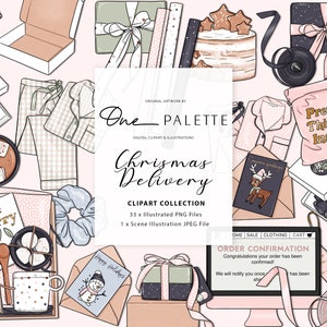 Planificador de entrega de Navidad Clipart Fashion Girl Clip Art Christmas Clipart Stationery Designs Descargas PNG Hand Drawn Sticker