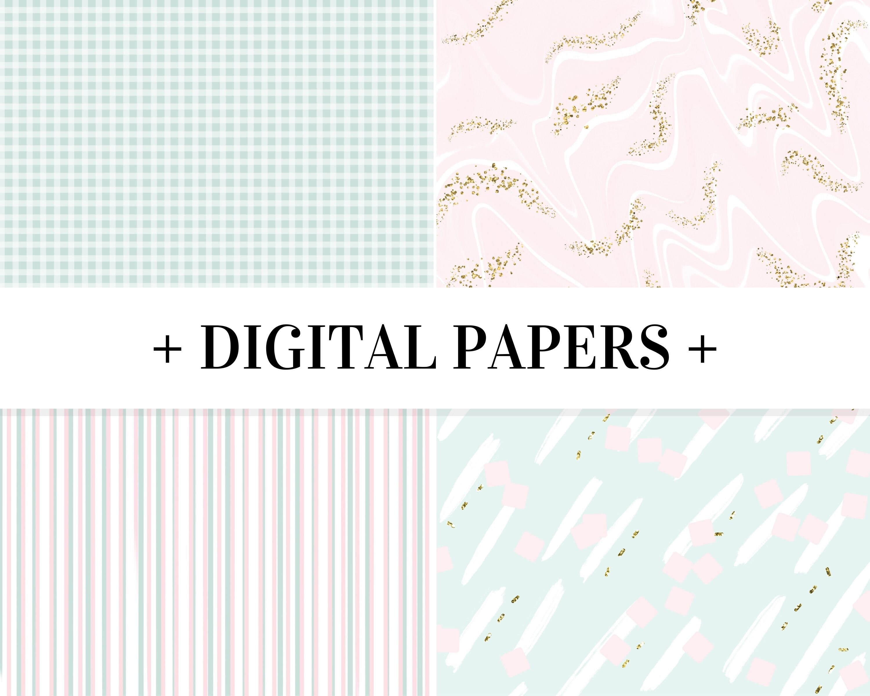 Easter Spring Pastel Pink Mint Digital Scrapbook Paper NOT SEAMLESS ...