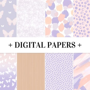 Butterfly Purple Pink Spring Digital Scrapbook Paper NOT SEAMLESS Watercolor Sublimation Designs Downloads PNG Background