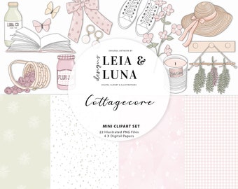 Cottagecore Pastel Spring Floral Fashion Girl Clip Art Watercolor Clipart Stationery Designs Downloads PNG Hand Drawn Sticker Graphics