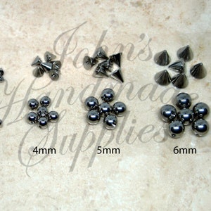 6 Pack of Extra Balls or Spikes for 16G or 14G Silver Horseshoes, Septum Rings, Lip Labrets, Industrial Barbells, Belly Rings, and Etc.