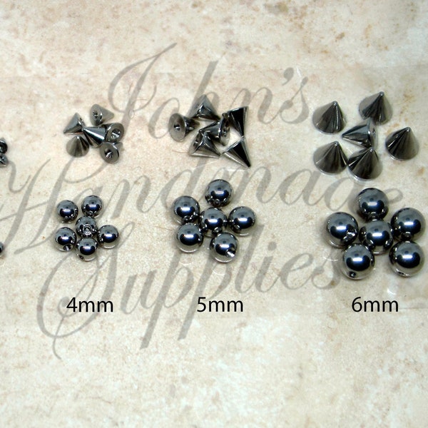 6 Pack of Extra Balls or Spikes for 16G or 14G Silver Horseshoes, Septum Rings, Lip Labrets, Industrial Barbells, Belly Rings, and Etc.