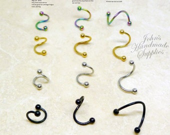 16G surgical Steel silver black gold rainbow Labret Lip Rings Ear Tragus Cartilage Earrings Stud Spiral Piercing