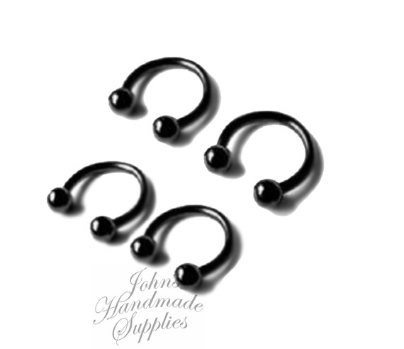 16g Black Ball 8mm Horseshoe Lip Ring Piercing Daith Cartilage