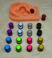 1 Pair Color Plastic Rubber Bands Fake Plug Gauge Screw on Earring Stud, Surgical Steel Earrings, Cheater Plug Gauge Earrings 