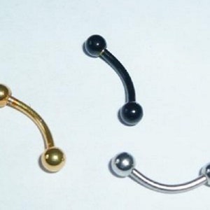 Set of 3 Daith Earring Tragus Cartilage Helix Piercing 16G Rook Earring Piercing Eyebrow Ring Snug Piercing 16G Curved Barbell Bar