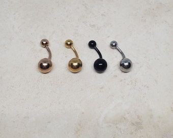 14G Titanium plated rose gold silver black Belly Button Rings/Navel Jewelry/Belly Piercing/Navel Bar/Curved Barbell/Belly Jewelry/Navel Ring
