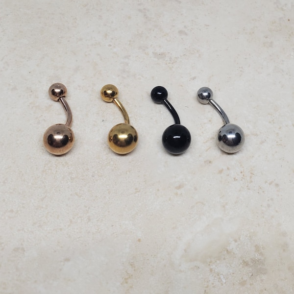 14G Titanium plated rose gold silver black Belly Button Rings/Navel Jewelry/Belly Piercing/Navel Bar/Curved Barbell/Belly Jewelry/Navel Ring