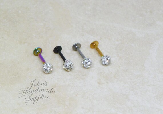 Anillo De La Nariz Piercing Aro Stud Con Tapa Plana Plata Oro Rosa Negra