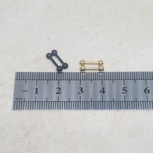Four (4) 16G (Gold & Black) 1/4&quot; Shortest Straight 316L Surgical Steel Barbell Eyebrow Stud Piercing Barbell