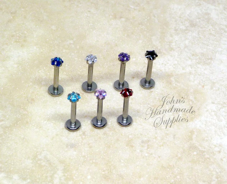 Heart Labret Monroe Stud Jewelry Internally Threaded 16g Sold Each