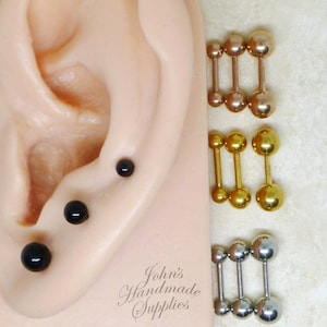 16g 5/16" 8mm 3mm 4mm 5mm silver black yellow rose gold straight barbell, conch rook tragus cartilage earring stud piercing jewelry