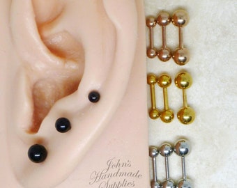 16g 5/16" 8 mm 3 mm 4 mm 5 mm srebrny czarny żółty różowe złoto prosty sztanga, muszla rook tragus kolczyk chrząstka piercing biżuteria