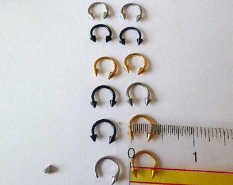 16g thin 8mm gold black silver horseshoe nipple bar shield ring piercing jewelry for very small nipples