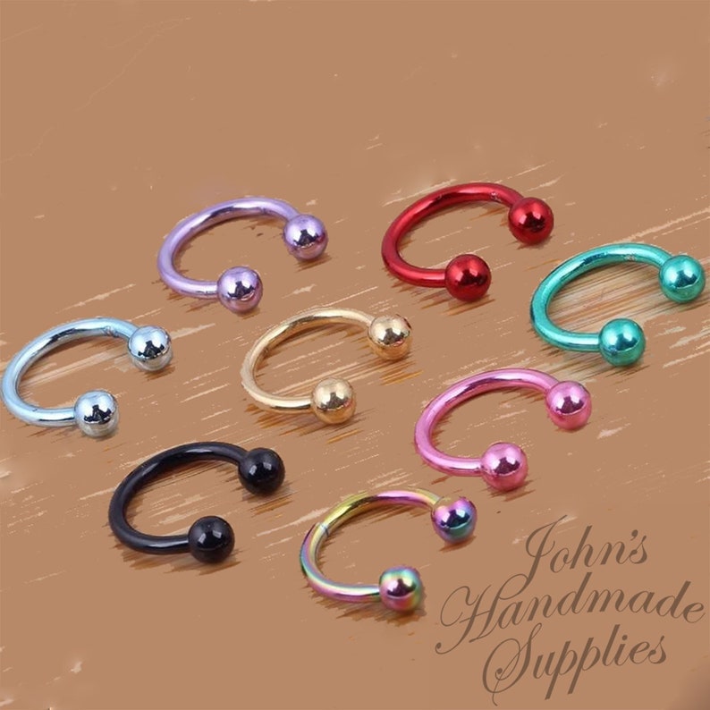 16G Horseshoe W/ Ball Ends Piercing/metallic Piercing/septum Etsy