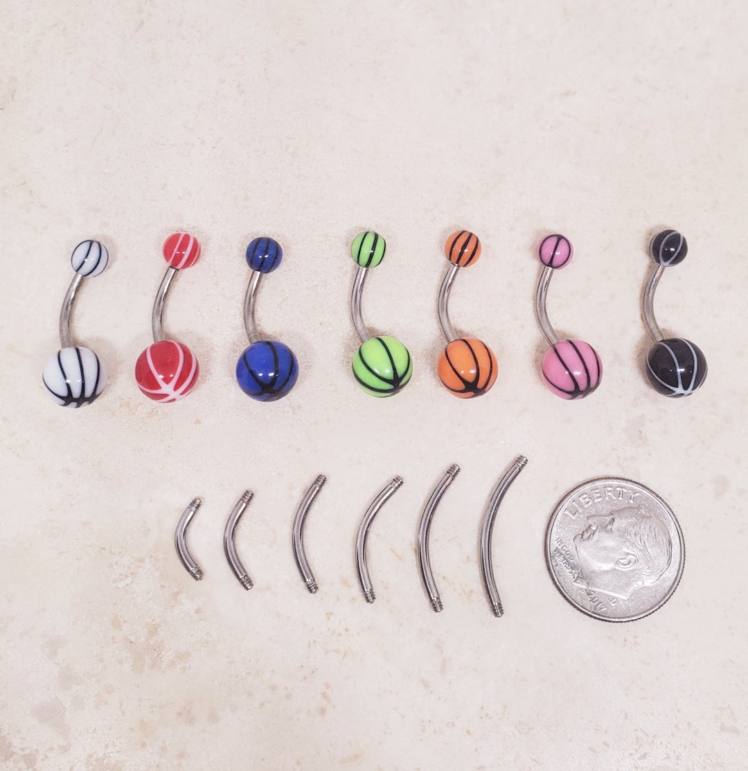 14G 6mm16mm Short Long Belly Button Rings/navel Jewelry/belly Piercing/navel Bar/curved Barbell