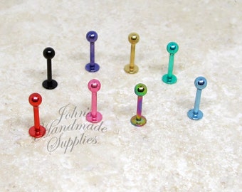 16g Stal chirurgiczna 8 mm Złoty Czarny Czerwony Niebieski Zielony Fioletowy Tęczowy Różowy Prosty sztanga, Kolczyk Labret, Kolczyki do chrząstki Tragus, Ukąszenie węża