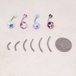 14G Custom size short long  Belly Button Rings/Navel Jewelry/Belly Piercing/Navel Bar/Curved Barbell/Belly Jewelry  DIY 6 8 10 12 14 16mm