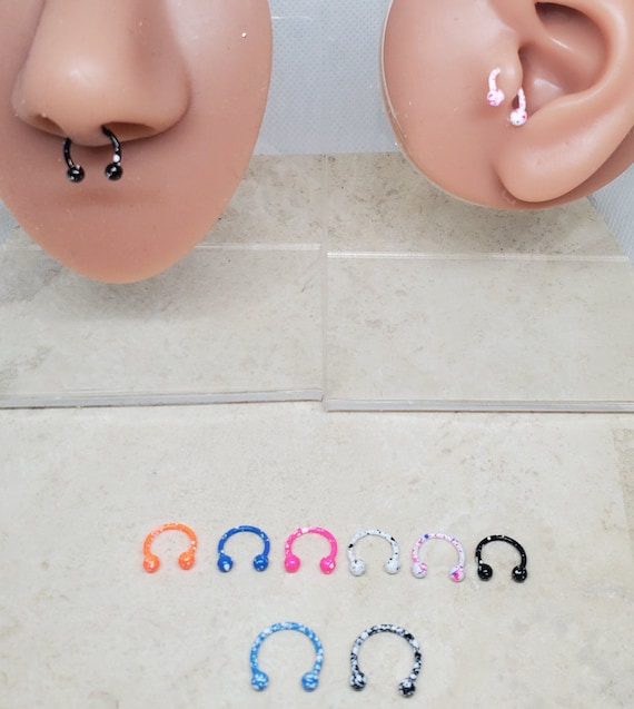 16G Horseshoe Piercing 8mm Septum Piercing septum Nose Ring tragus Earring cartilage Earring Studs Conch Stud Jewelry Etsy UK