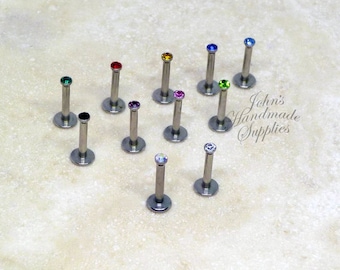 16g 5/16" 8 mm 2 mm kryształowy kolczyk do wargi, kolczyk do chrząstki daith Monroe rook tragus kolczyk do piercingu biżuteria