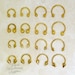 16G 316L Surgical Steel 6mm 8mm 10mm 12mm Gold Tone Horseshoe, Nose Septum Ring, Lip Labret Ring, Cartilage Tragus Rook Conch Daith Hoop