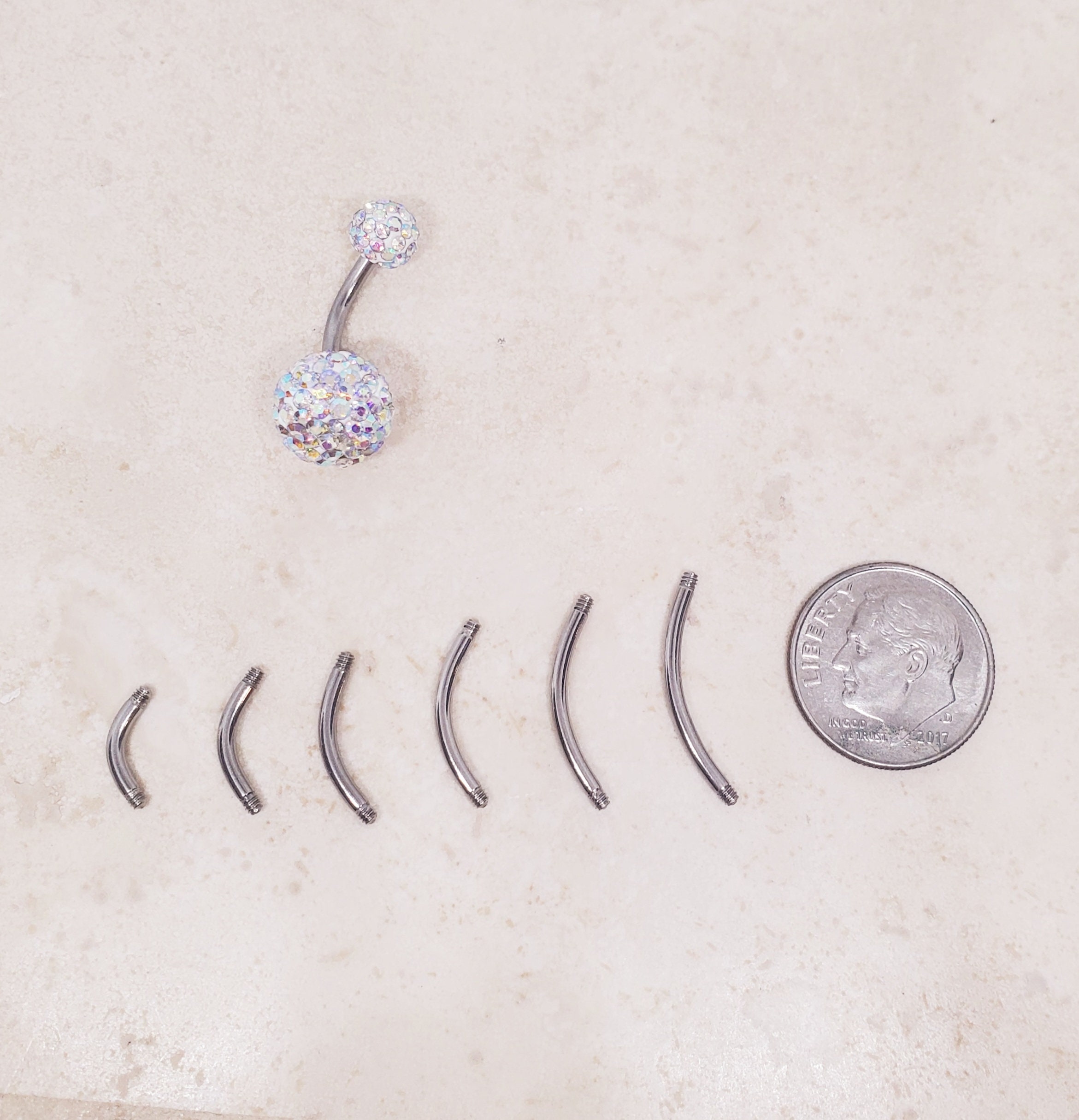 Set 10 Piercing Alla Lingua In Plastica Flessibile - 16 Mm, Calibro 14, Per Capezzolo, Labbra E Cartilagine - Foto 4