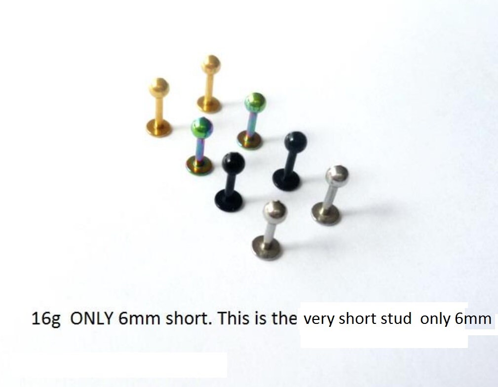 Short labret deals stud