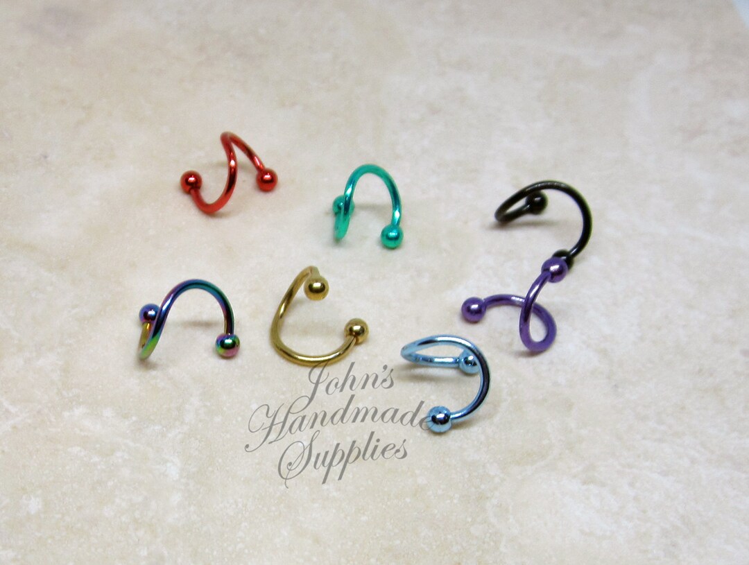 Surgical Steel Titanium Anodized Spike Flat Back Labret Monroe