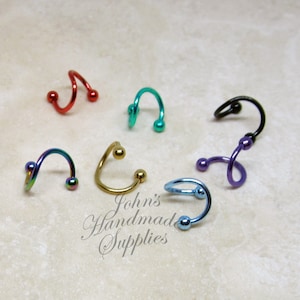 16G Chirurgenstahl Titan eloxiert Labret Lippenringe Ohr Tragus Knorpel Ohrringe Bolzenspirale twist ohrring Piercing