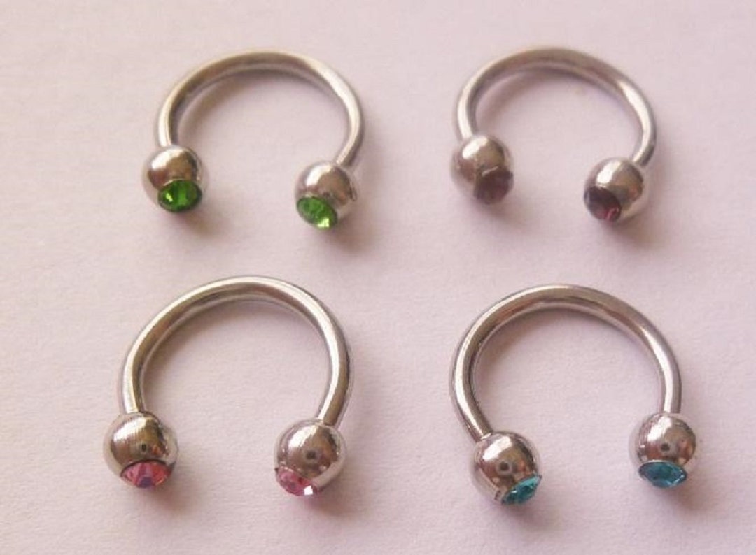 16g 4pieces Horseshoe Piercing/crystal Piercinggus Earring