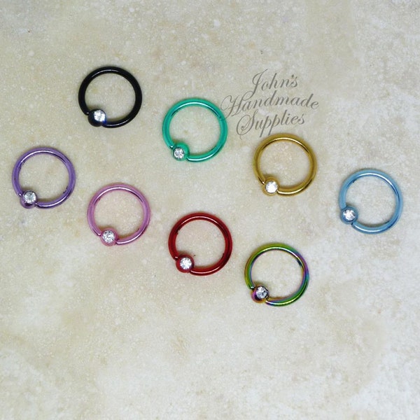 Daith earring tragus cartilage helix piercing 16g Rook earring piercing Eyebrow ring Snug piercing 16g crystal captive ring nose septum