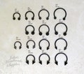 16g 316L surgical steel 6mm 8mm 10mm 12mm black horseshoe, nose septum ring, lip labret ring, cartilage tragus rook conch daith hoop earring