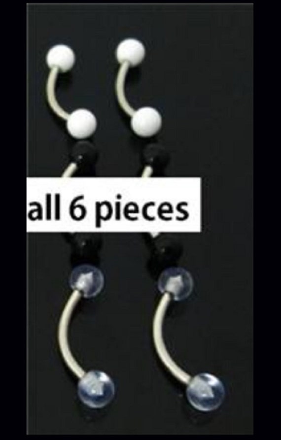 6pc total 2 white 2 black 2 clear 16G 5/16 white clear Etsy